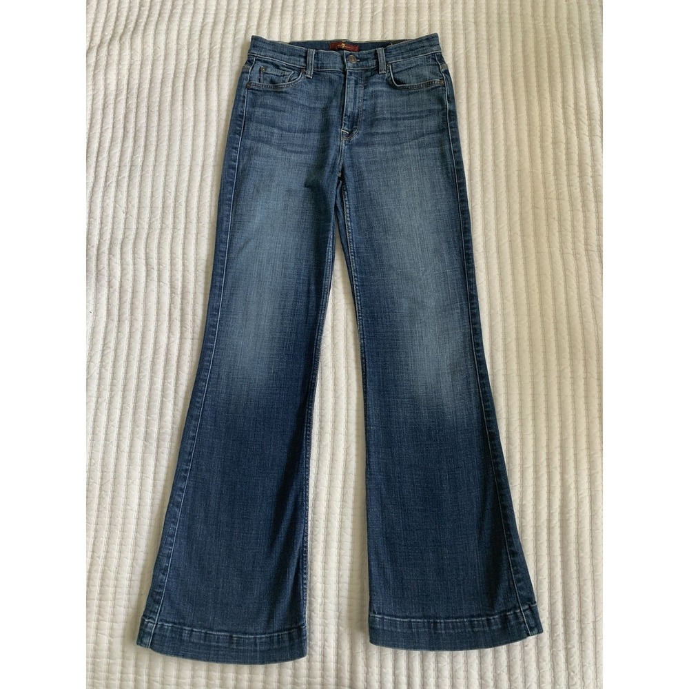 7 For All Mankind Jeans Women's Size 28 Flare Medium Wash Y2K